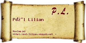 Pál Lilian névjegykártya